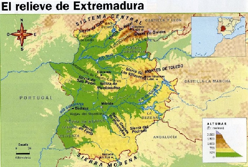 Relieve de Extremadura.