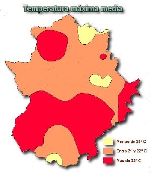 Temperaturas Máximas medias.