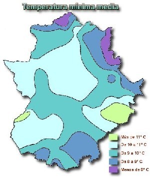 Temperaturas mínimas medias.