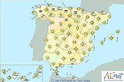 Mapa de predicción de la AEMET